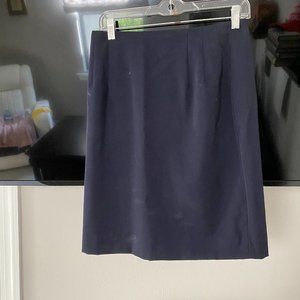 blue knee length skirt
